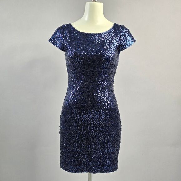 Speechless Navy Sequin Mini Dress R5 - Picture 1 of 7